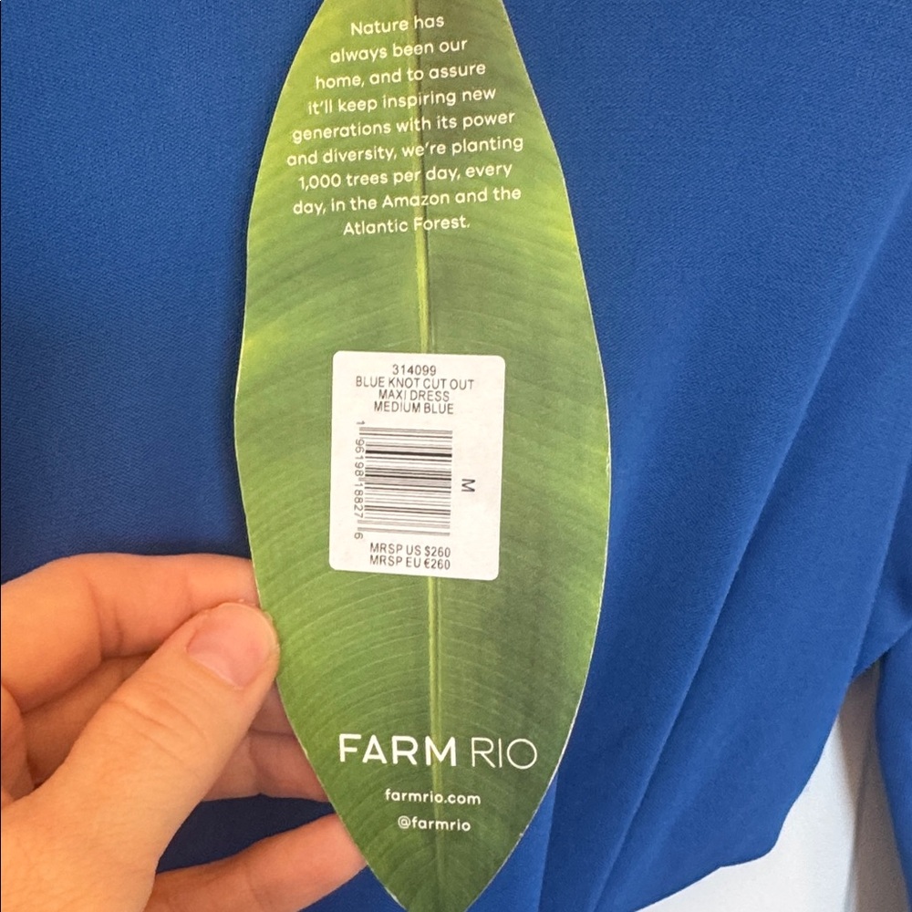FARM Rio Royal Blue Long Sleeve Cutout Maxi Dress - Picture 3 of 10